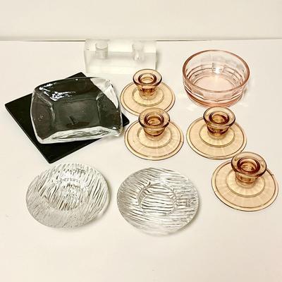 LOT 261  GROUP OF CANDLE HOLDERS & PLATES HOLMEGAARD