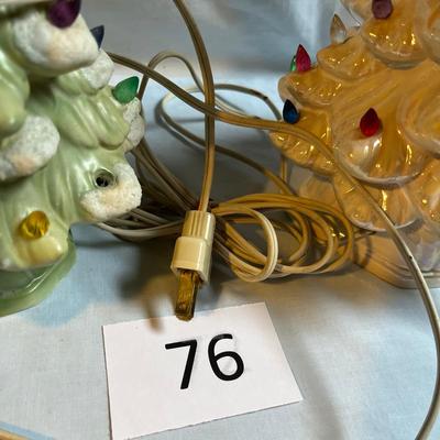 MCM 2 Small Ceramic Christmas Tree Lamps