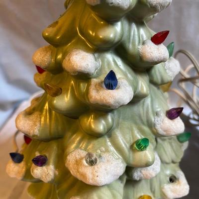 MCM 2 Small Ceramic Christmas Tree Lamps