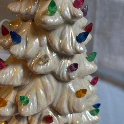 MCM 2 Small Ceramic Christmas Tree Lamps