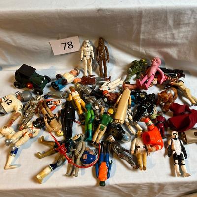 Flat of Action Figures STAR WARS GI JOE & other