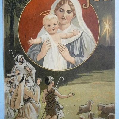 Christmas Postcard with Nativity Scene from the early 1900's