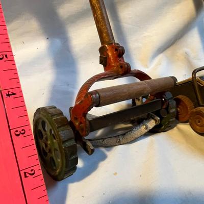Antique Child's Lawnmower & Bissell Sweeper