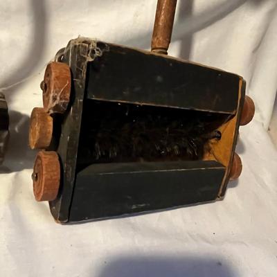 Antique Child's Lawnmower & Bissell Sweeper