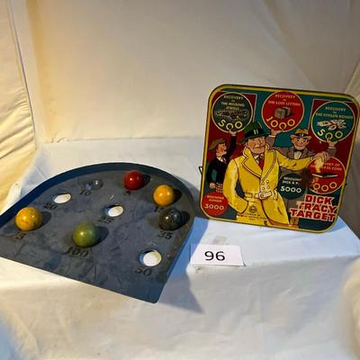 Dick Tracy Game Board & Bocci Ball game