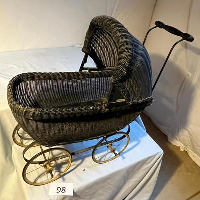 Antique Wicker Doll Buggy