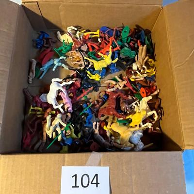Box of plastic Cowboys & Indians
