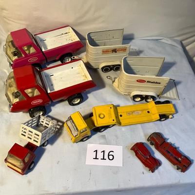 Flat of Vintage TONKA small toys