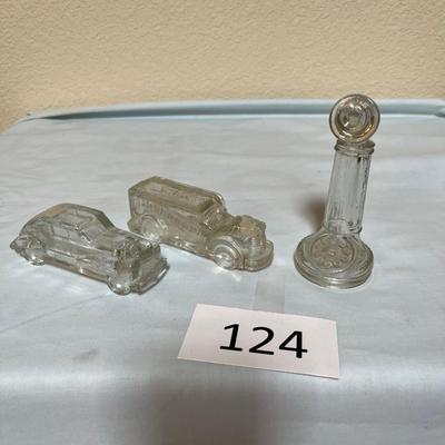 Vintage Glass Candy Containers Lot of 3