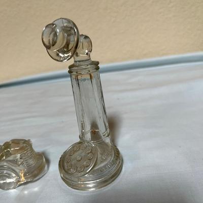 Vintage Glass Candy Containers Lot of 3