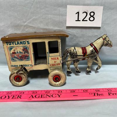 Marx Key Wind Milk wagon with horse
