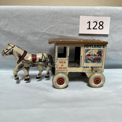 Marx Key Wind Milk wagon with horse