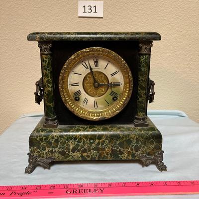 Antique Sessions Mantle Clock Faux marble