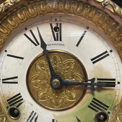 Antique Sessions Mantle Clock Faux marble