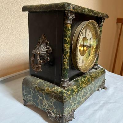 Antique Sessions Mantle Clock Faux marble