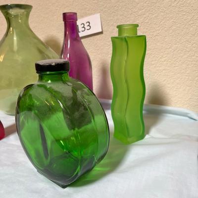 Lot of modern Colored Bottles