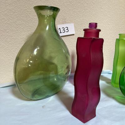 Lot of modern Colored Bottles