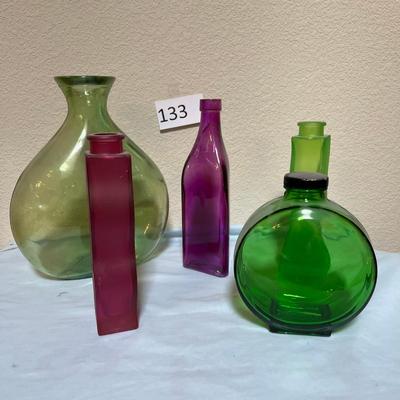 Lot of modern Colored Bottles