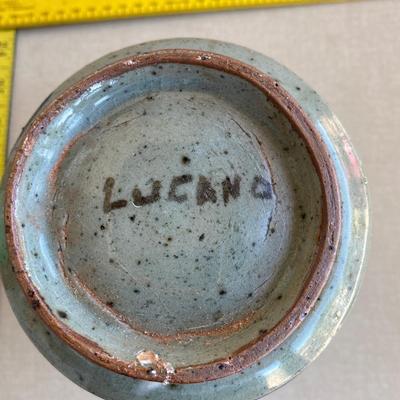 Stoneware jar with lid