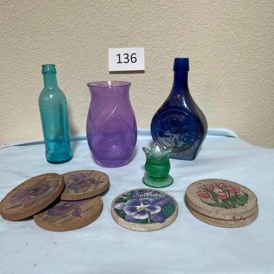 Colored glass & coasters
