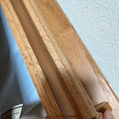 Two Oak Wall Shelves, with hangers