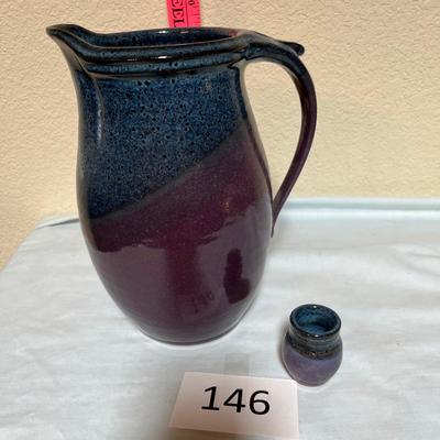 Artist Made Pitcher & mini VAse
