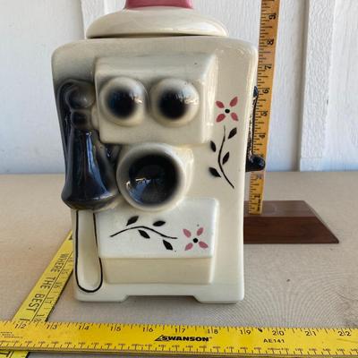 Ceramic vintage looking phone cookie jar