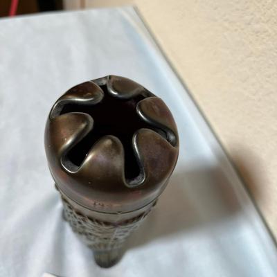 Northwood Grape & Gable Amethyst Carnival Glass Hatpin Holder