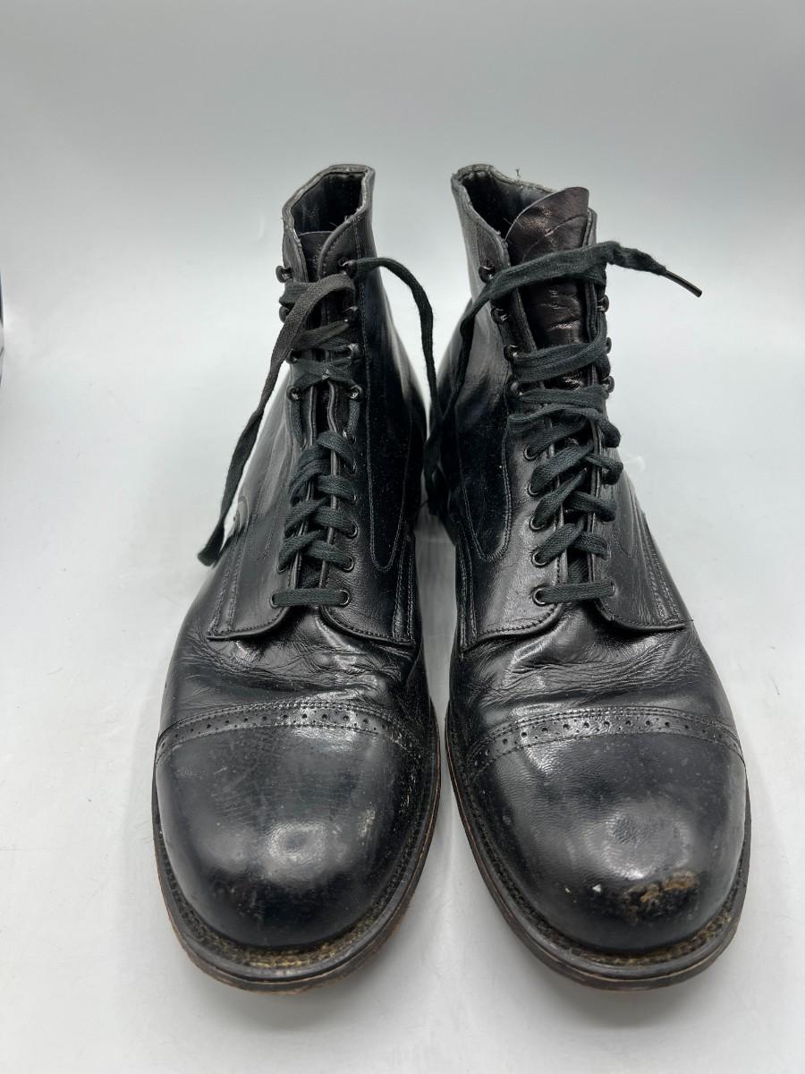 Antique Vintage Men s Black Lace Up Boots Shoes JD Murphy 9.5 EstateSales