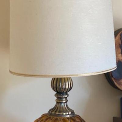 Ornate Vintage Amber Table Lamp