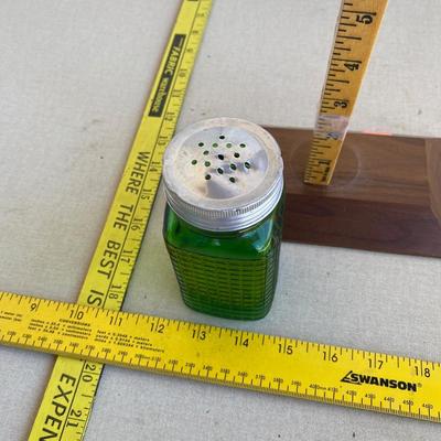 Green glass shaker