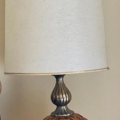 Ornate Vintage Amber Table Lamp