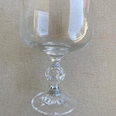 Five glass wine goblets