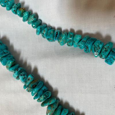 Turquoise Nugget Heishe Necklace