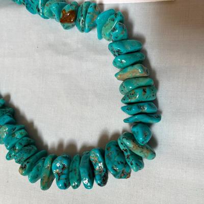 Turquoise Nugget Heishe Necklace
