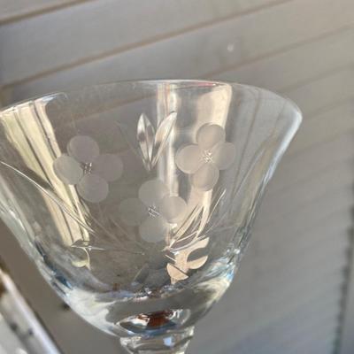 Set a five glass martini glasses
