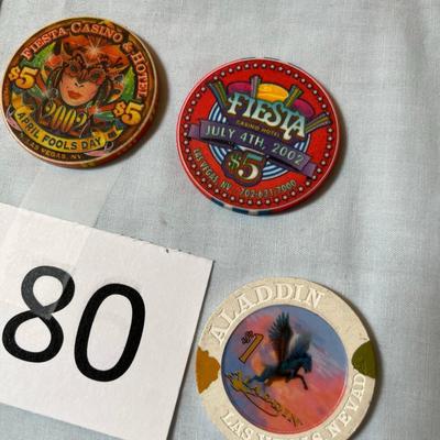 Lot of 8 LAS VEGAS Casino Poker Chips.