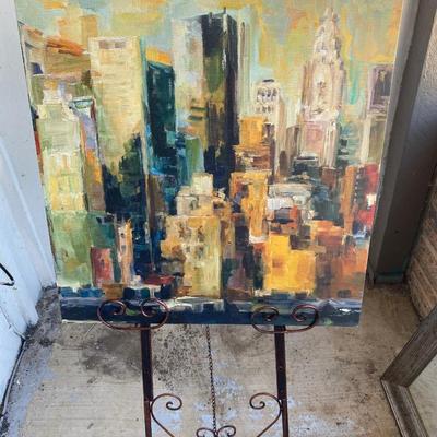 Cityscape print on canvas