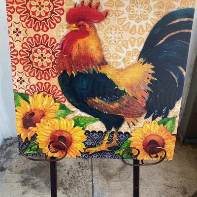 Rooster print on canvas