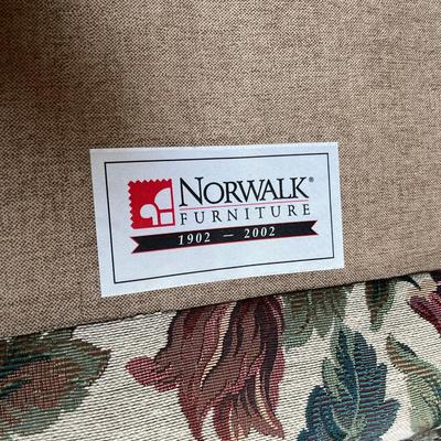 Floral Print Overstuffed chair w/ vintage foot stool