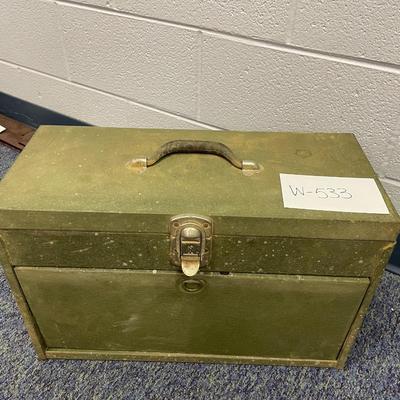 Green toolbox and contents