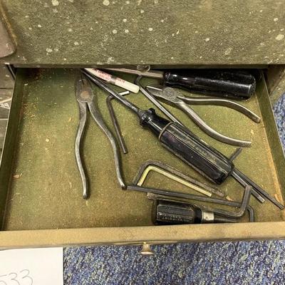 Green toolbox and contents