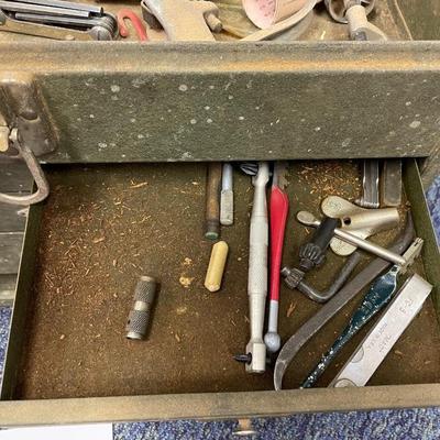Green toolbox and contents