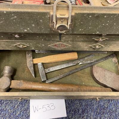 Green toolbox and contents