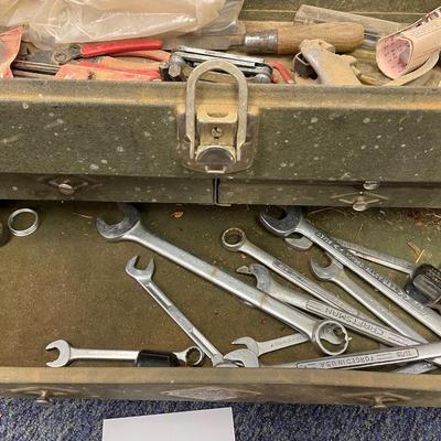 Green toolbox and contents