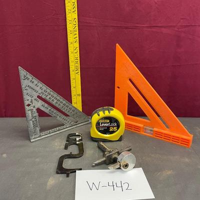 Tape measure and squares