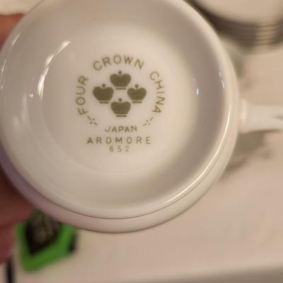 Four Crown China Aromore  Service for 8 missing 1 Coffee Cup