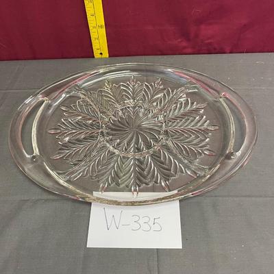 Oval serving tray-clear glass