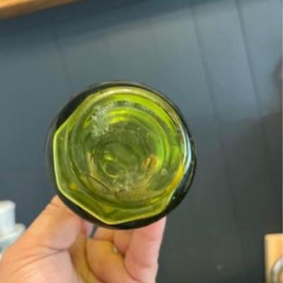 Vintage green glass shaker set