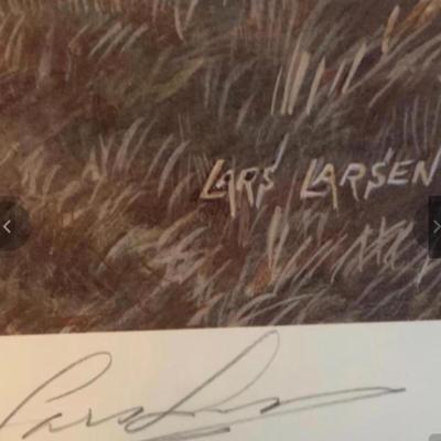 Lars Larsen "Absent" Framed Signed Numbered 833 of 5300 Print Ducks Unlimited 35â€ wide x 28â€œ high
